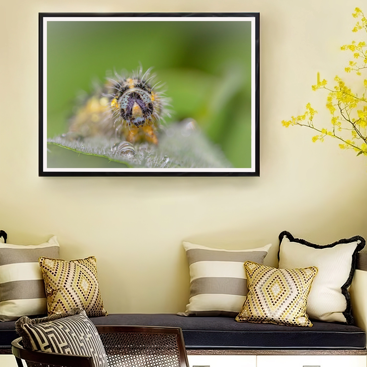Large White Caterpillar portrait frame