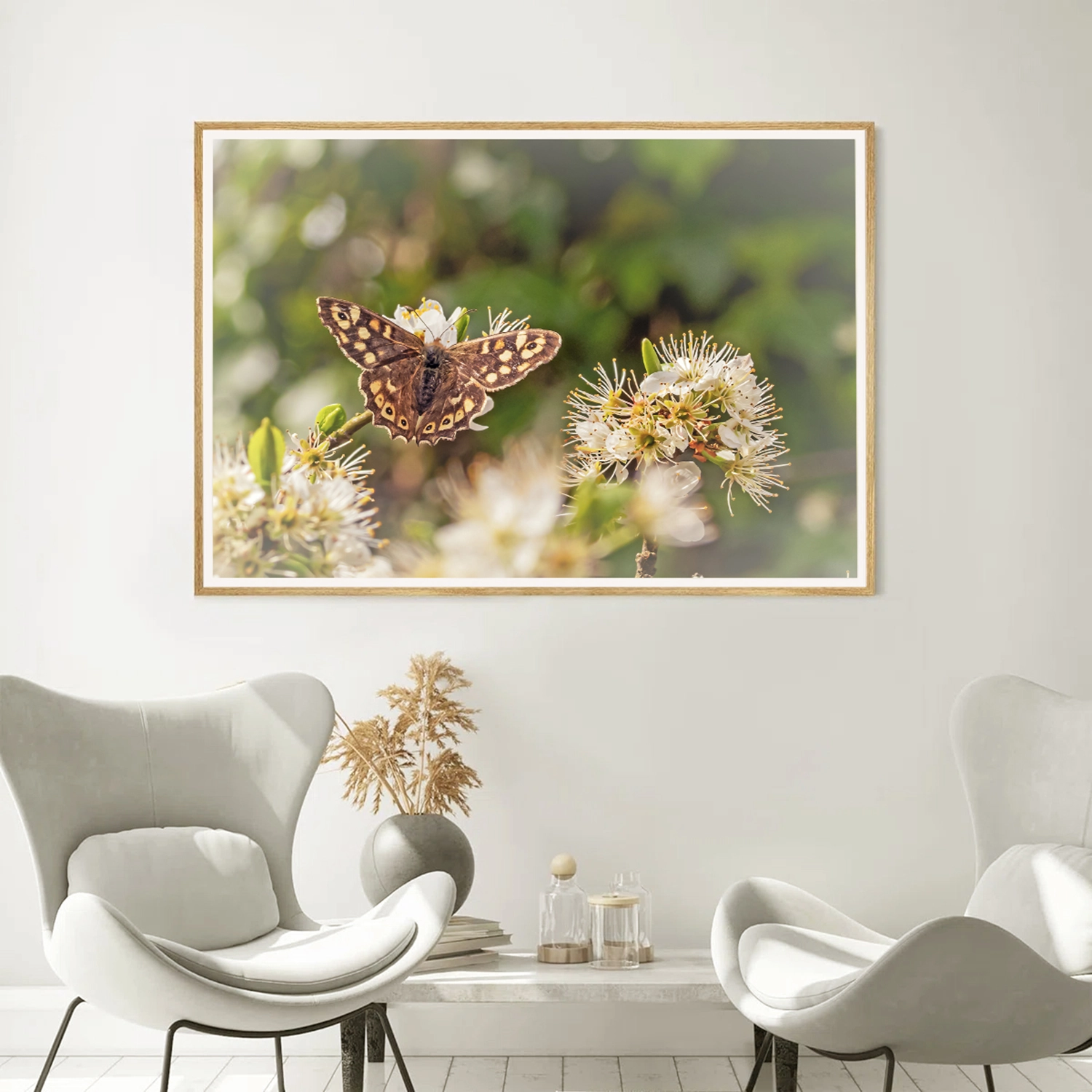 Speckled Wood on Blackthorn frame