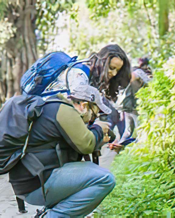Photography Walks cover image of two photographers kneeling to take a photo
